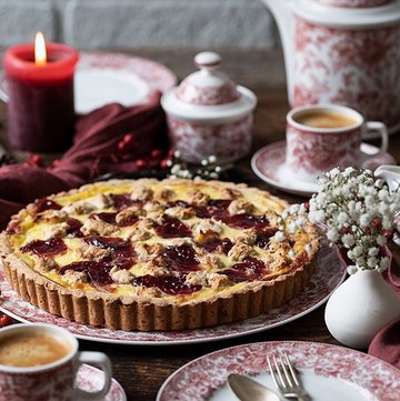 Pudding-Streusel-Kuchen mit Mürbteigboden